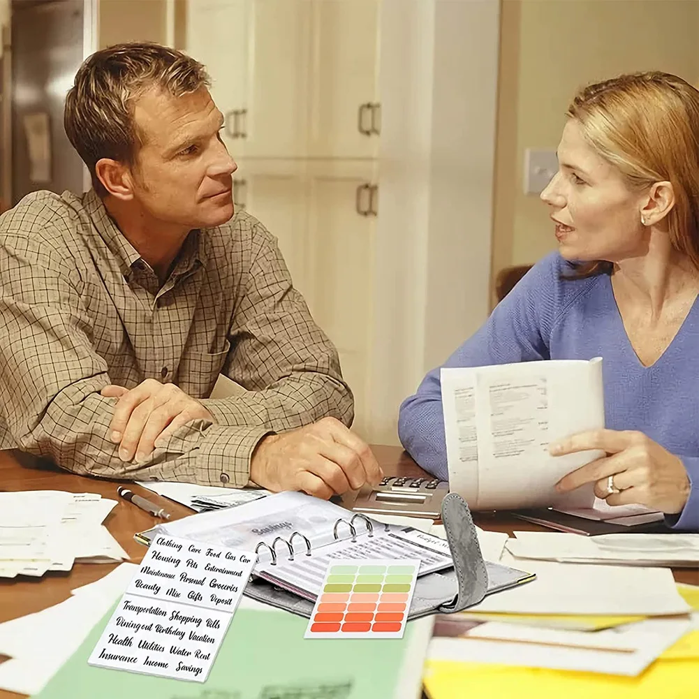 6 Holes Loose-Leaf Notebook, PU A6 Binder Notebook A6 Notebook Budget Planner Folder Budget Sheets Binder Covers D