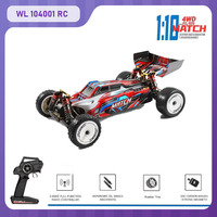 WL toys 104001 RC Car 1:10 4WD Racing Electric Metal RC Racing 2.4G RC All-Terrain Drift Car Dirt Bike Model 45km/h Gift