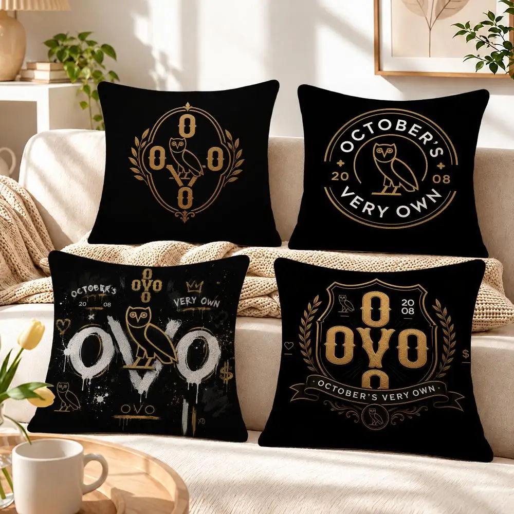 Brand OVO Cushion Cover Soft Short‑Plush Pillowcase, Decor for Sofa & Bedroom, Perfect Holiday Gif