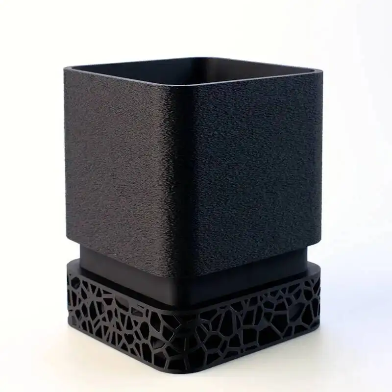 Maceta Negra Impresa en 3D, Florero Moderno Minimalista para Suculentas y Cactus, Decoración de Escritorio para el Hogar