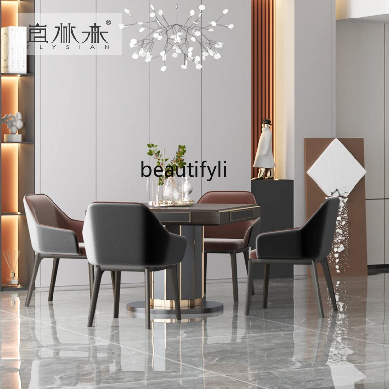 New Chinese-style solid wood mahjong table and dining table integrated dual-purpose high-end household automatic mahjong machine