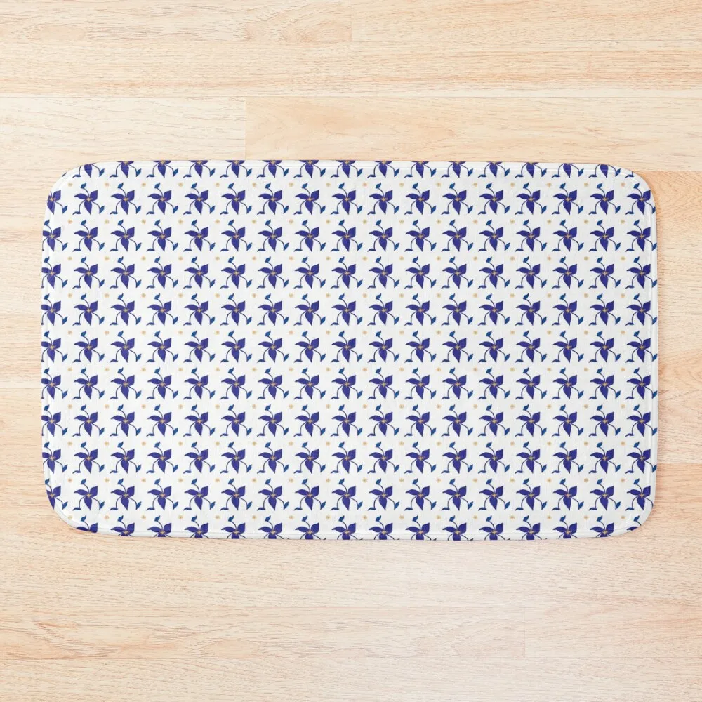 

Blue and orange flower Bath Mat Carpets For The Bathroom DoorFor Entrance Door Carpet Bathrooms Floor Toilet Mat