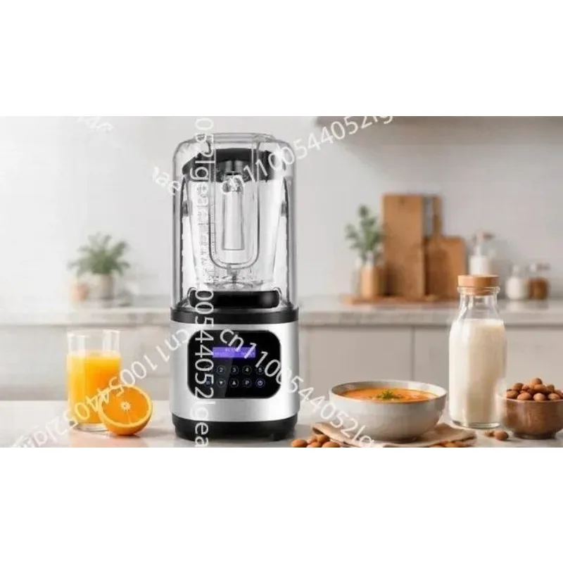2200W Large Capacity Commercial Electric Juicer Smoothie Mixer Sound Insulation Cover Touch Screen Control