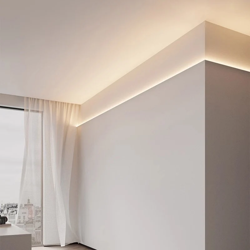 Atmosfera invisível Linear Perfil de Reflexão de Luz, Sala Lâmpada Linha Do Teto, Cintura Interior, Alumínio, LED, 1.5m