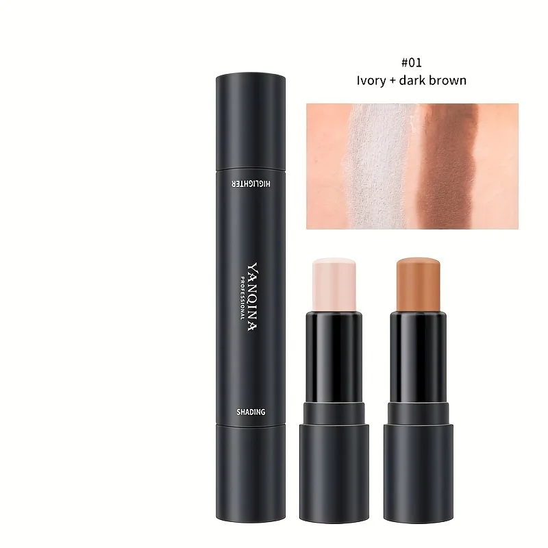 Double-ended contour pen highlighter shadow pen concealer