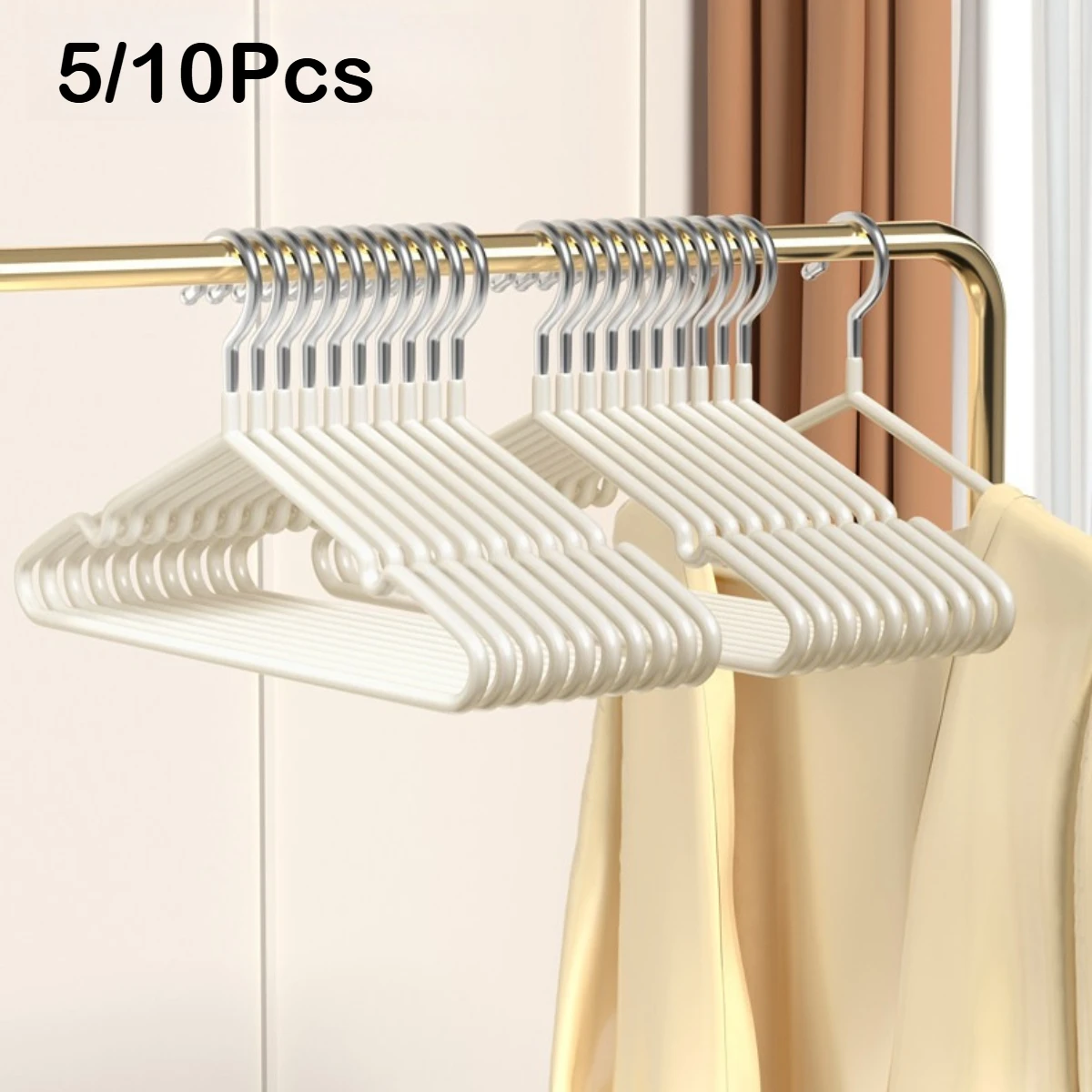 5/10Pcs Non Slip Clothes Hangers Rubber Coated Space Saving Durable Garment Storage Organizer for Suits Shirts Daily Use
