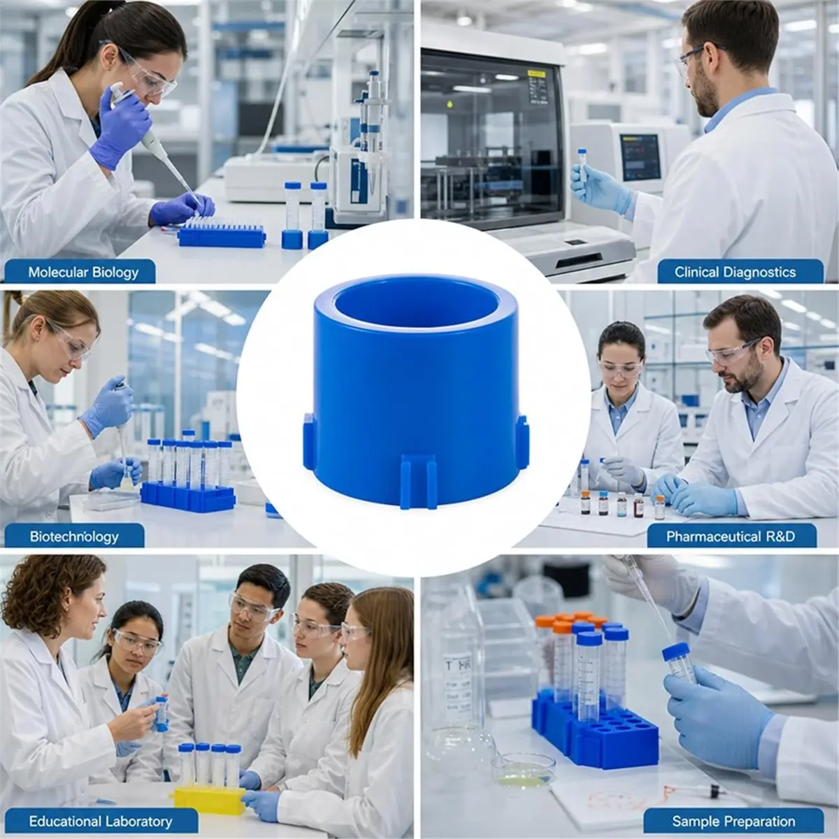 A1380K Centrifuge Tube Rack, Plastic Conical Tube Holder for Lab Bench, Classroom Science Project, Home Hobby, 10 Pcs 15mL SUMME