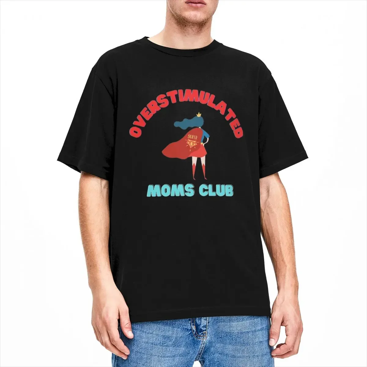 Overstimulated Moms Club T Shirt Women's Cotton Leisure Over Stimulated Mom Mother Gifts Tees Short Sleeve Clothes Original