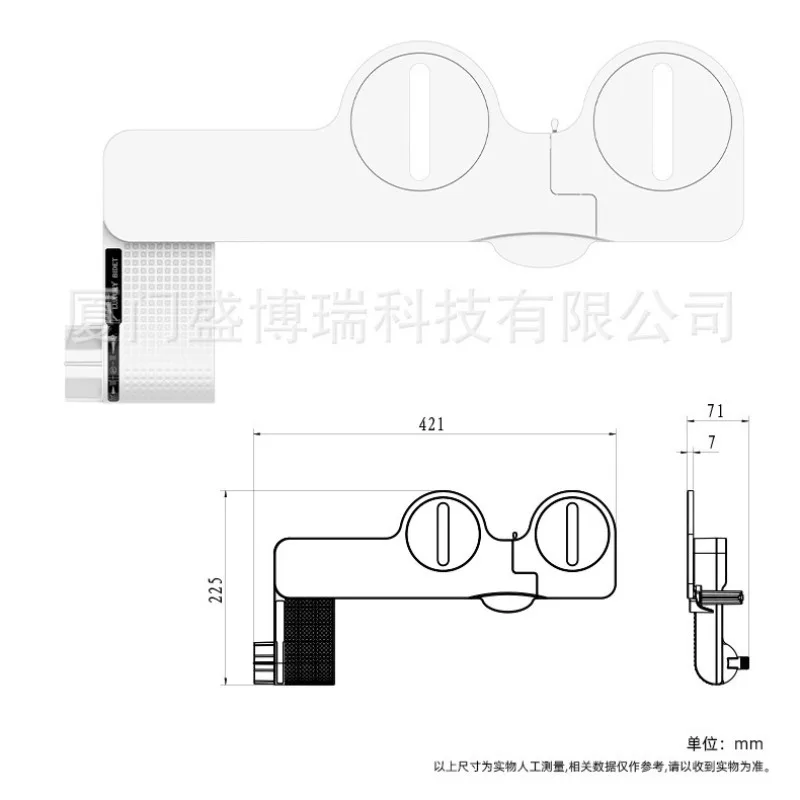 No Electric Flush Cleaner, Simple Double Nozzle Light and Thin Washing PP Artifact Smart Toilet Cover Bathroom Fixture 136-200mm - view 4