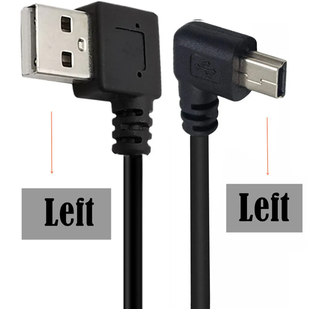 USB to Mini USB Data Charger Cable 90 Degree Left & Right Angled Connector 20cm 0.2m mini usb cable short cord