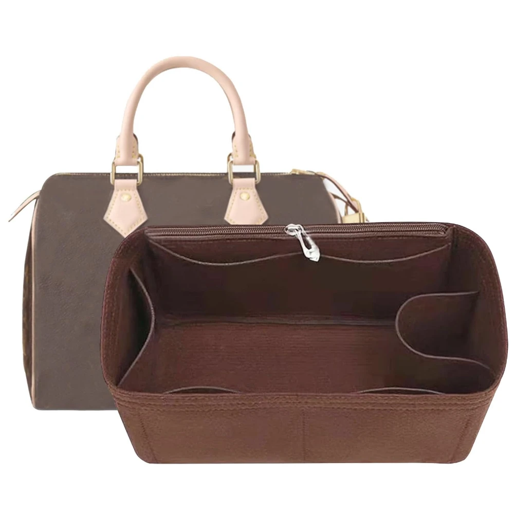 Felt Purse Organizer Insert Handbag Shaper Liner Divider Makeup Pouch Inner Bag Accessories For Tote Barrel Cosmetic Storage