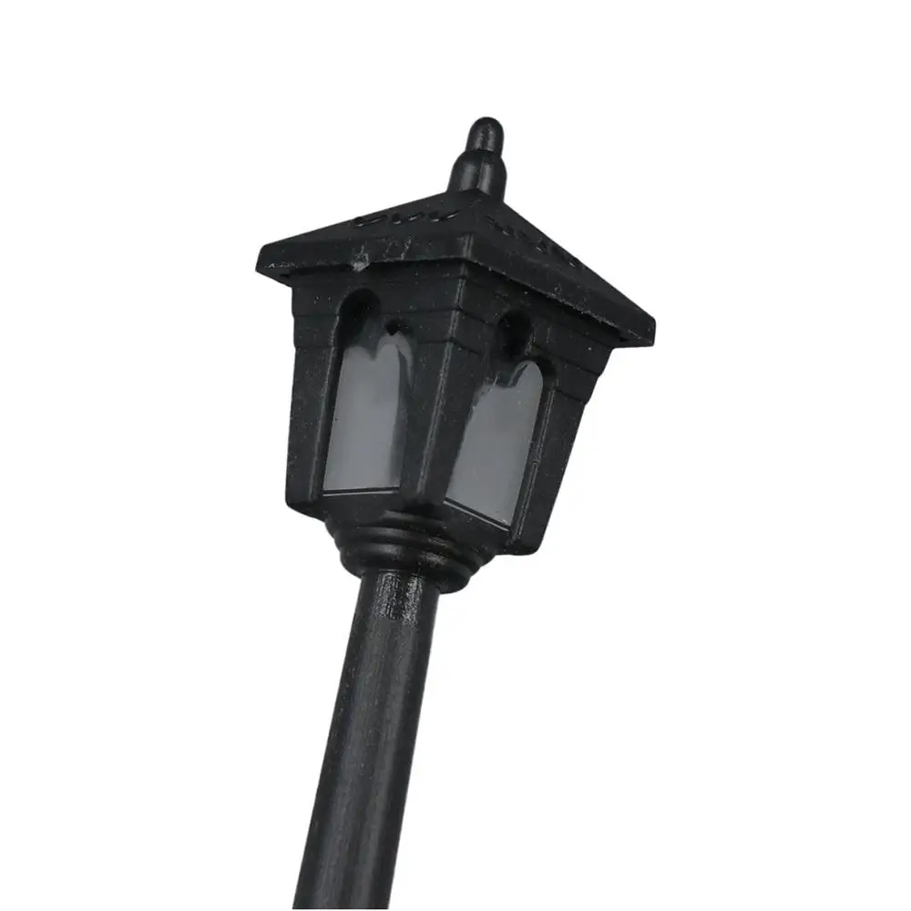 4pcs Post Lights Miniature Street Light DIY Dollhouse Miniature Street Lamp Miniature Decoration Artificial