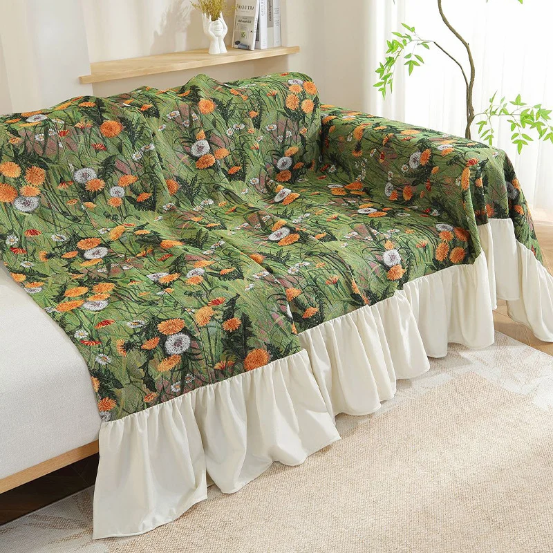 Retro jacquard and fresh sofa towel universal non-slip sofa cover high-end light luxury four-season sofa cushion