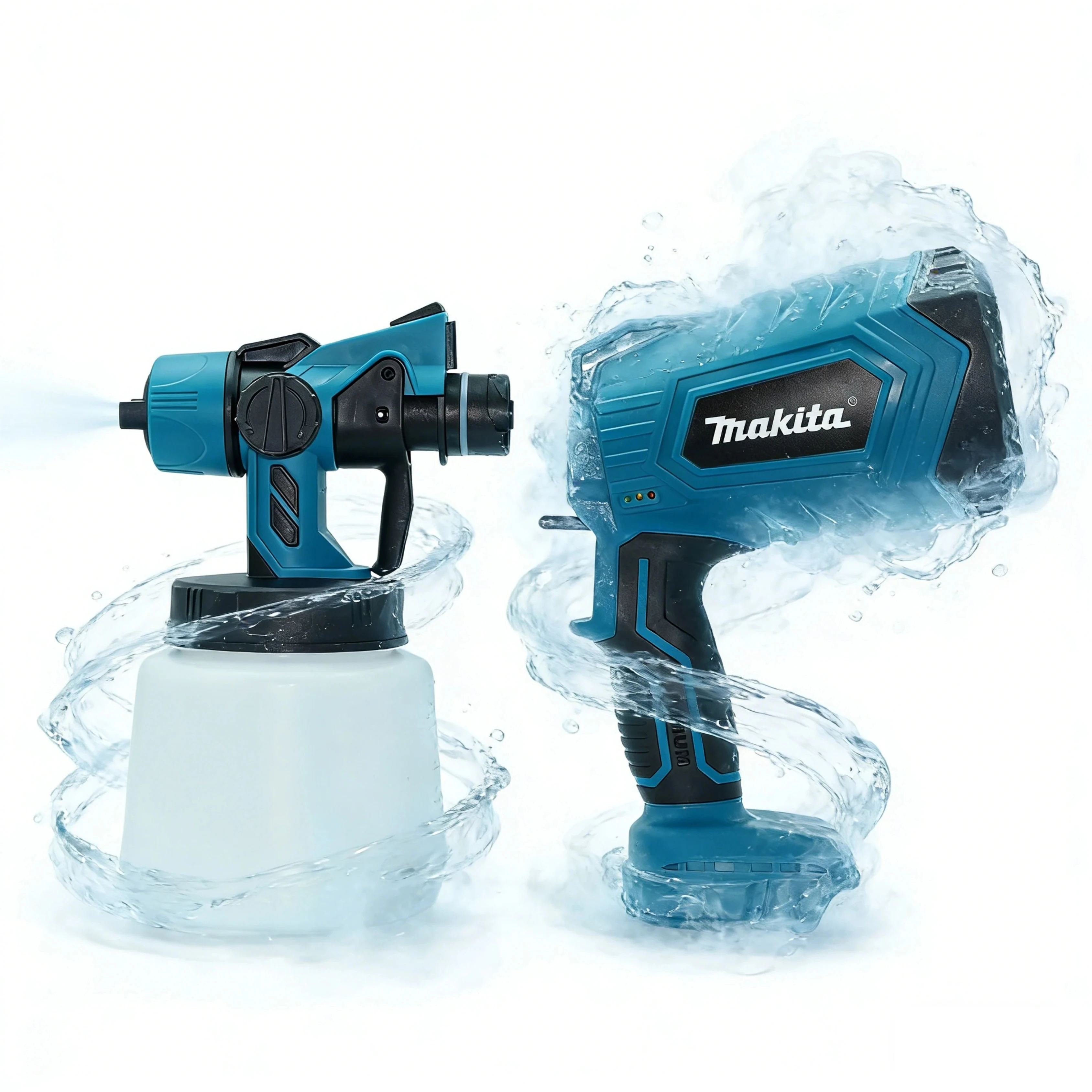 Makita 1L Cordless Electric Paint Spray Gun & Makita 18V BL1860 Battery Portable Paint Sprayer Auto Furniture Home Painting Tool