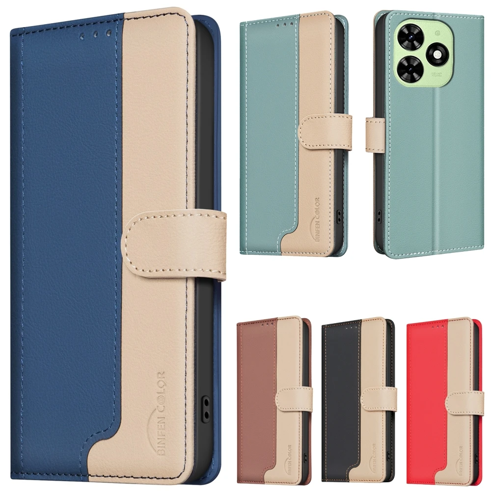 RFID Protect Leather Flip Wallet Cover Case For Infinix Note 40 Pro Plus Hot 40I Spark Go 20C Pro+ Pop Smart 8 Pova 6 Camon 30