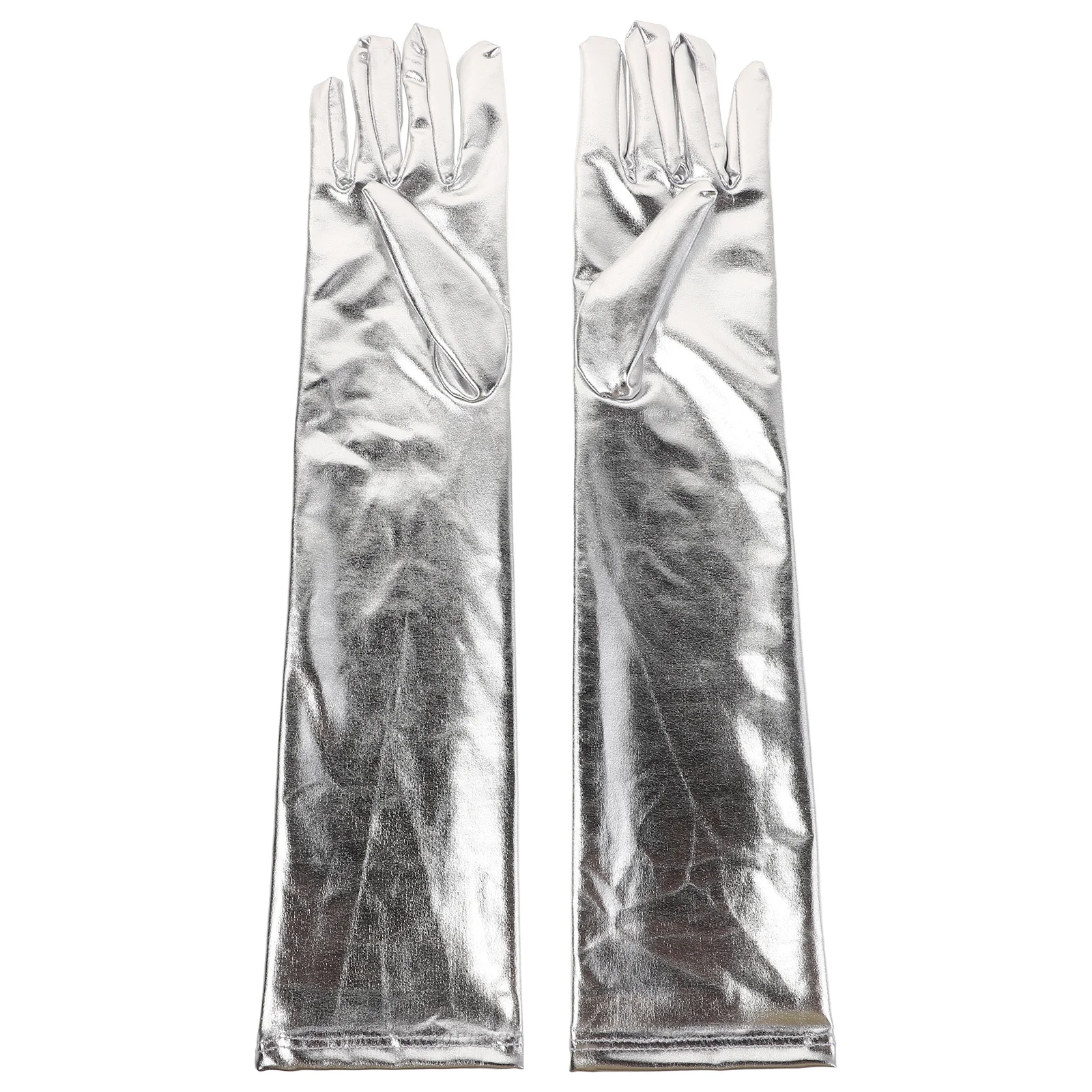 

1Pair Patent Shiny Long Gloves Wet Look Cosplay Costume Party Halloween Opera Dress Gloves Cosplay Accessories