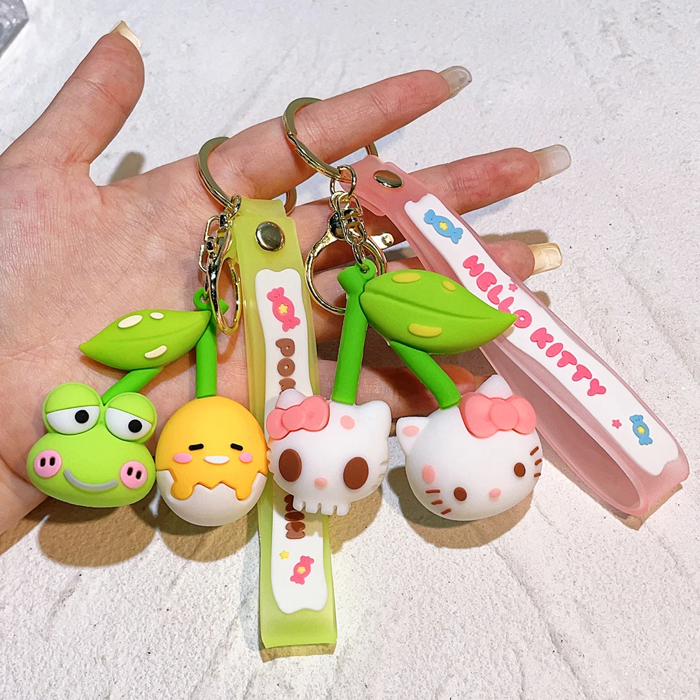 

Kawaii Sanrio Keychain Kuromi Cinnamoroll Women Bag Pendant Backpack Melody Accessories Hello Kitty Toy Doll Keyring Girl Gift