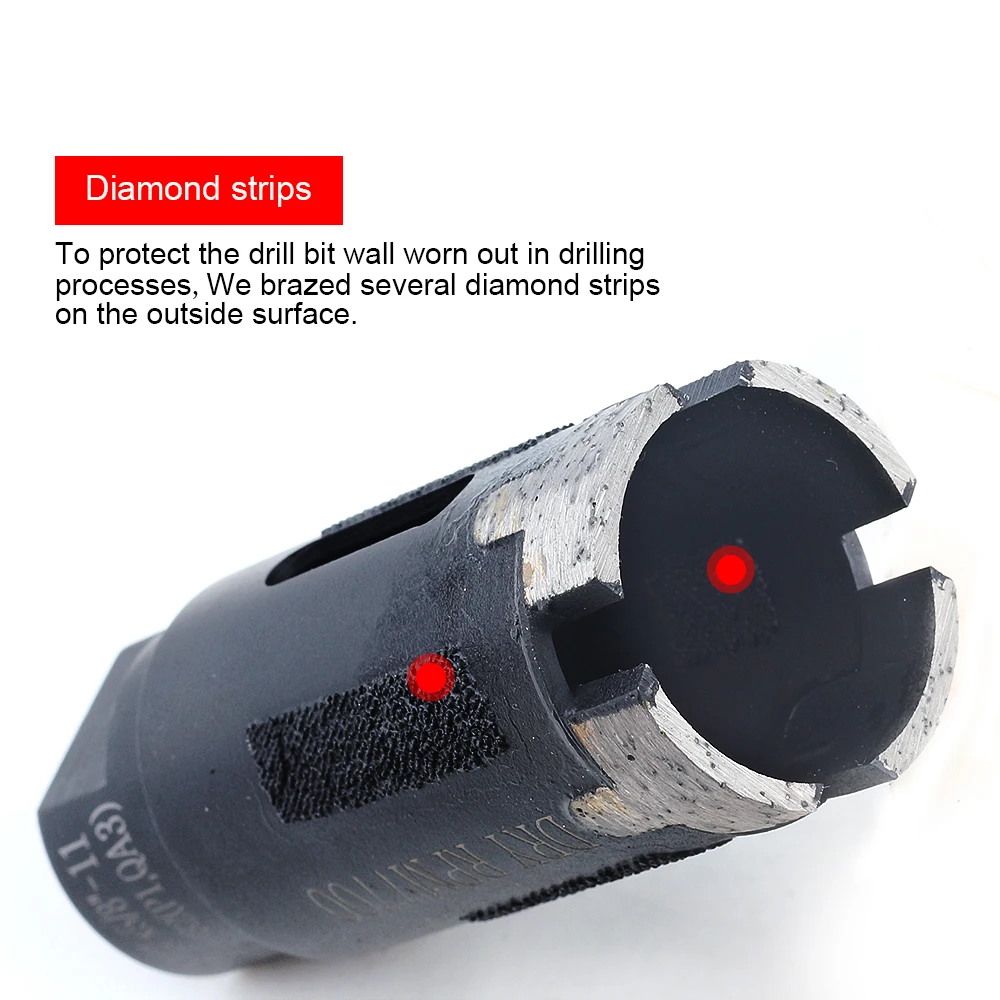 Casaverde 1Pc Dry Drilling 1-3/8\'\' 35mm Diamond Drill Bits for Dry Drilling Stone with Vacuum Brazed Outside Protection
