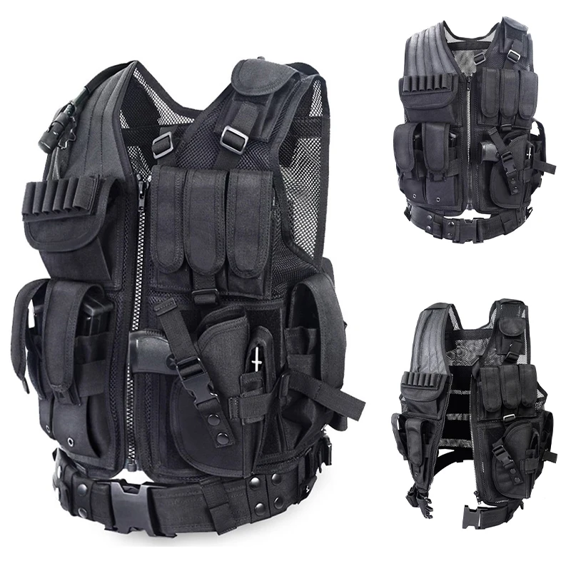 

Upgrade 1000D Encryption Double Mesh Durable Tactical Molle Airsoft Vest Adjustable Hunting CS Combat Paintball Military Gear