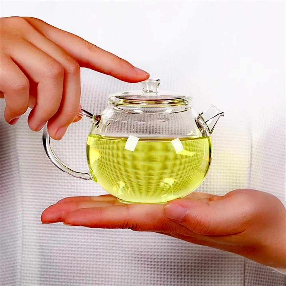 

Термостойкий стеклянный чайник небольшой емкости, 200 мл с фильтром, заварочный цветок, зеленый чайник, чайник для одного человека, чайный сервиз кунг-фу