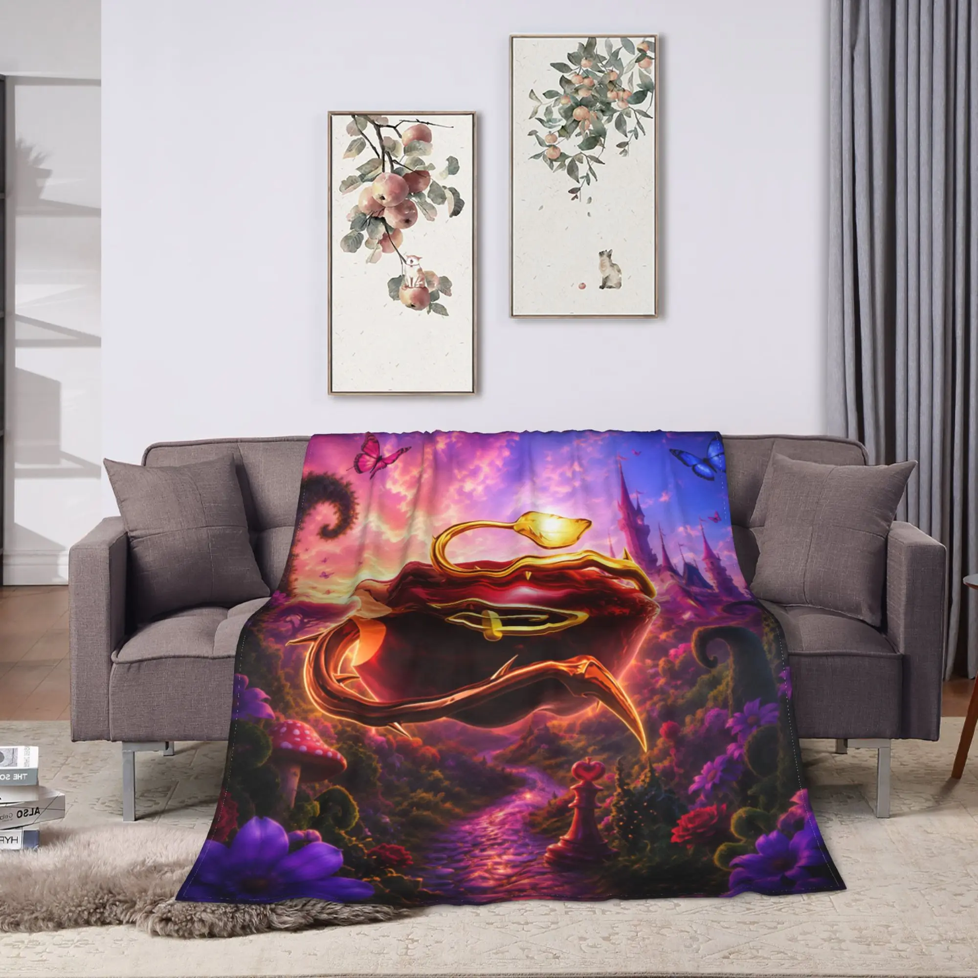 D-Descendantss 4 The Rise Of Red Blanket  Soft Novelty Plush Bedding Throws For Kids Adult Bedroom Flannel Bedspread Bed Cover