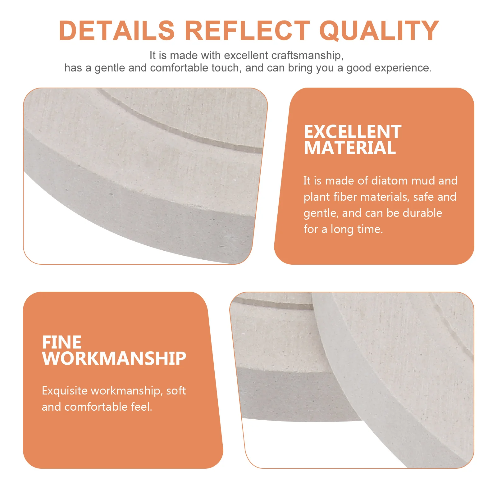 

2Pcs Simple Design Cup Mat Set Natural Diatomite Material Keeps Table Clean Coffee Coaster for Daily Use Household Tableware Pad