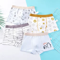 Ropa interior para niños, pantalones cortos de dibujos animados, calzoncillos de algodón, bragas para niños, patrón de pingüino de coche, lote de 4 Uds.