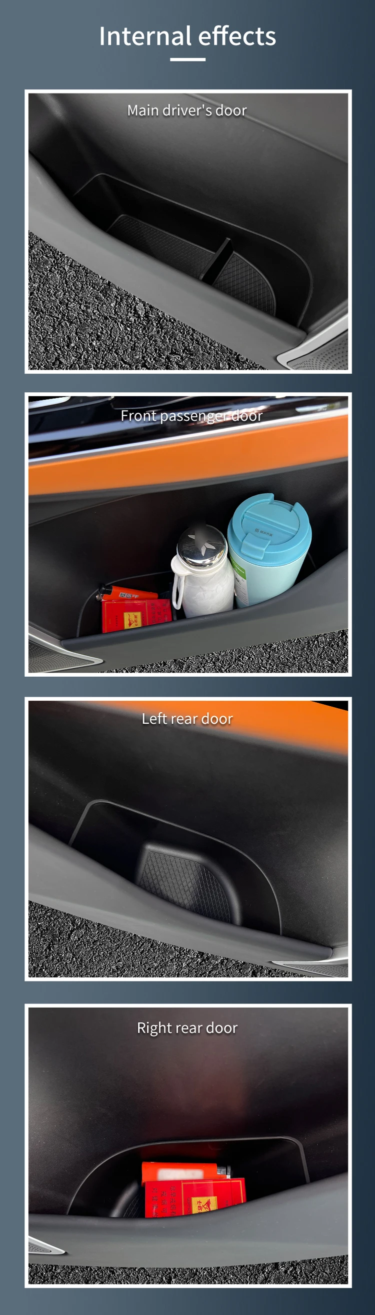 Smabee for Xpeng G9 2024 2025 2026 Door Side Storage Box TPE Front Rear Door Handle Organizer Tidying Car Accessories