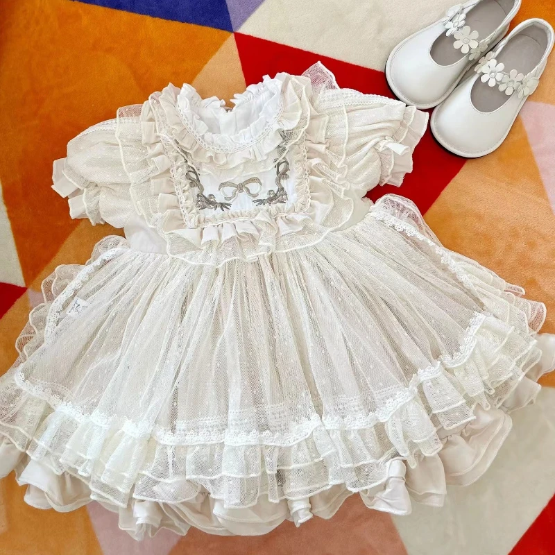 Spanish Princess Dress Lolita Dress First Birthday Pomace Dress Flower Girl Dresses  Kids Dresses for Girls Eid Custome