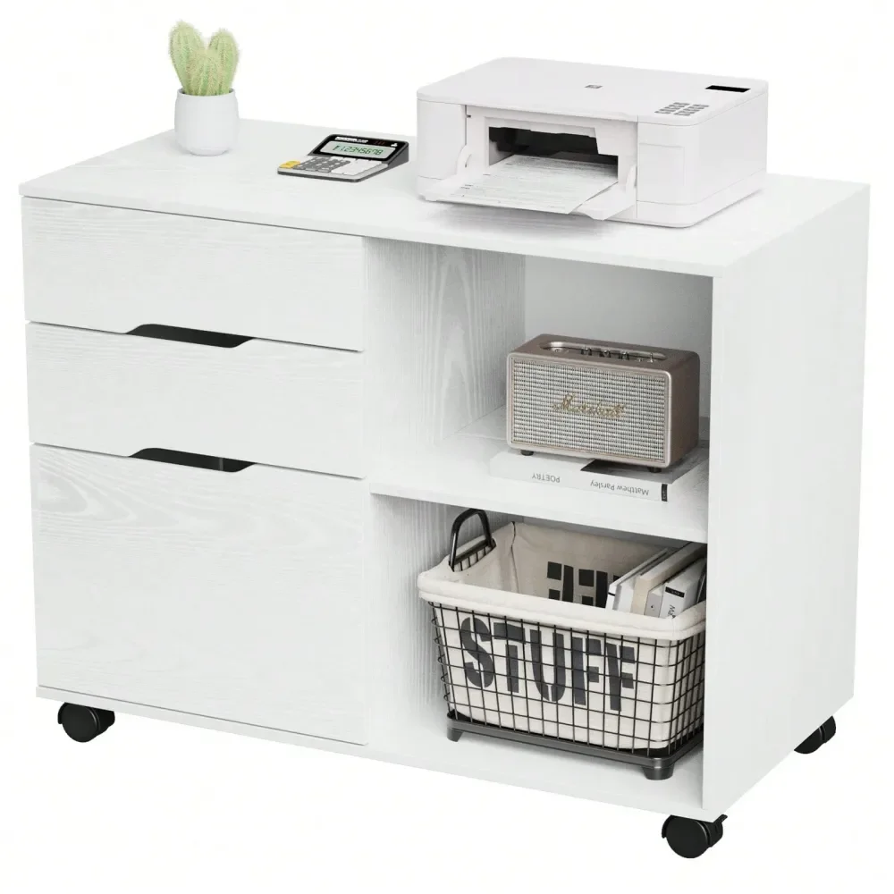 

Office Storage Cabinets And Shelving3 Drawer Mobile Lateral File Cabinet Filing Printer Stand With Storage Office Organizer Ches