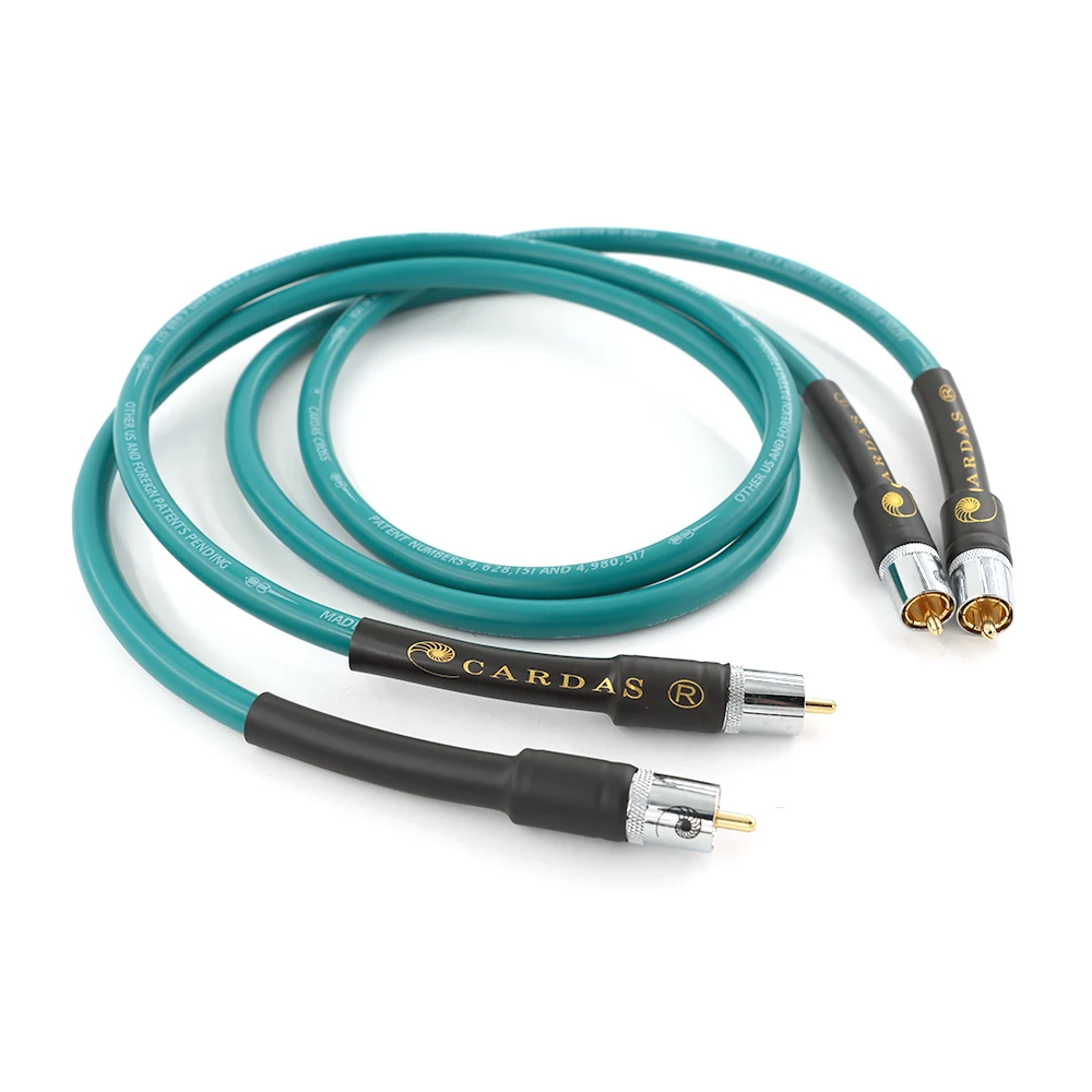 1 pair CARDAS Cross RCA to RCA Hi-end Power amplifier OFC pure copper plated silver 10mm Wire Cord 2RCA to 2RCA Audio Cable Line