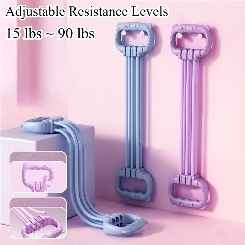 6-Level Adjustable Yoga Resistance Band Back Stretcher Home Fitness Shoulder Stretch Exercise Strap for Women