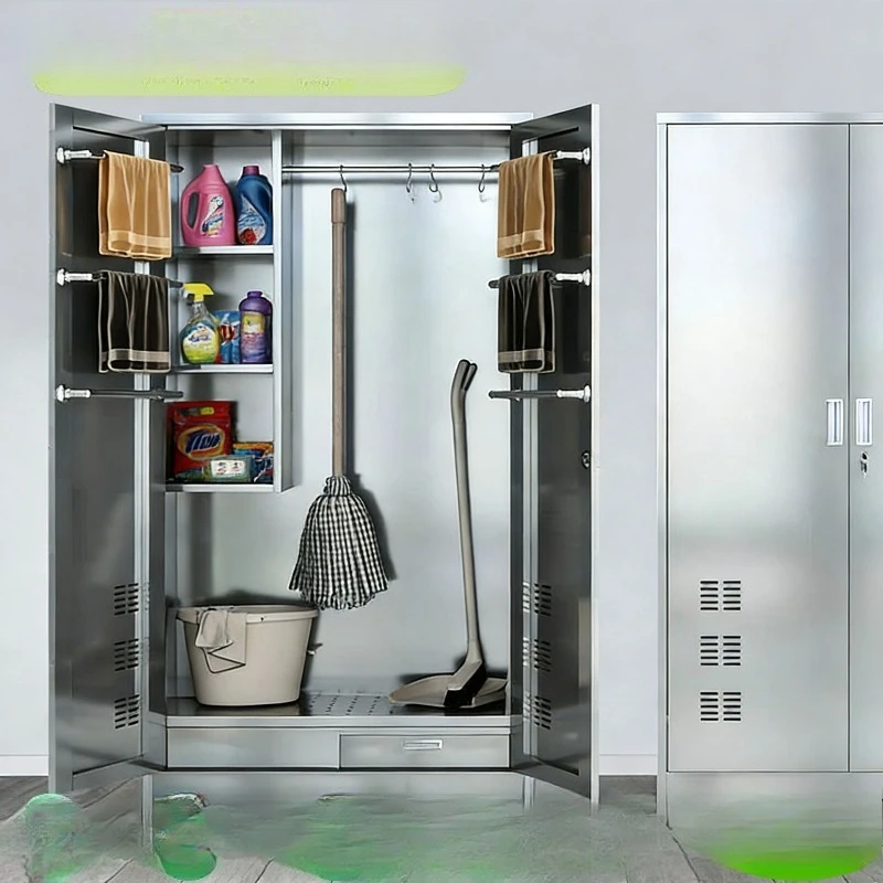 

Outdoor Cleaning Balcony Storage Cleaning Cabinet Mop Cleaning Tool Storage Cabinet 304 Stainless Steel Utility Cabinet