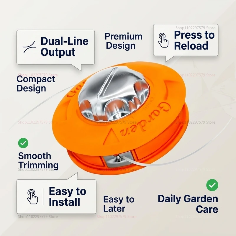 Nylon Brush Mower Bump Spool Compatible with Grass Trimmer String Cutter Head for Garden Yard Trimming Lawn Maintenance Tools