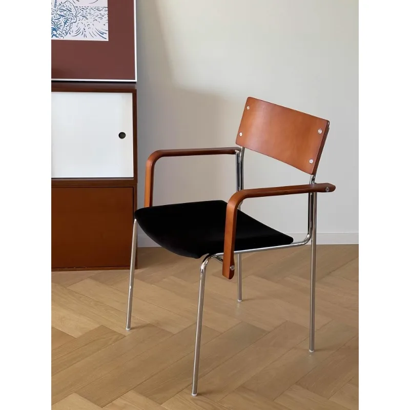 medieval-style-dining-chair-light-luxury-high-end-home-designer-chair-solid-wood-armrest-soft-pack-simple-leisure-backrest-stool