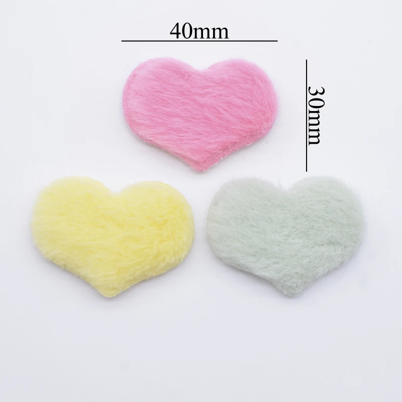 24Pcs Padded Plush Heart Appliques for DIY Clothes Hat Leggings Sewing Patches Handmde Headwear Hair Clips Decor Accessories