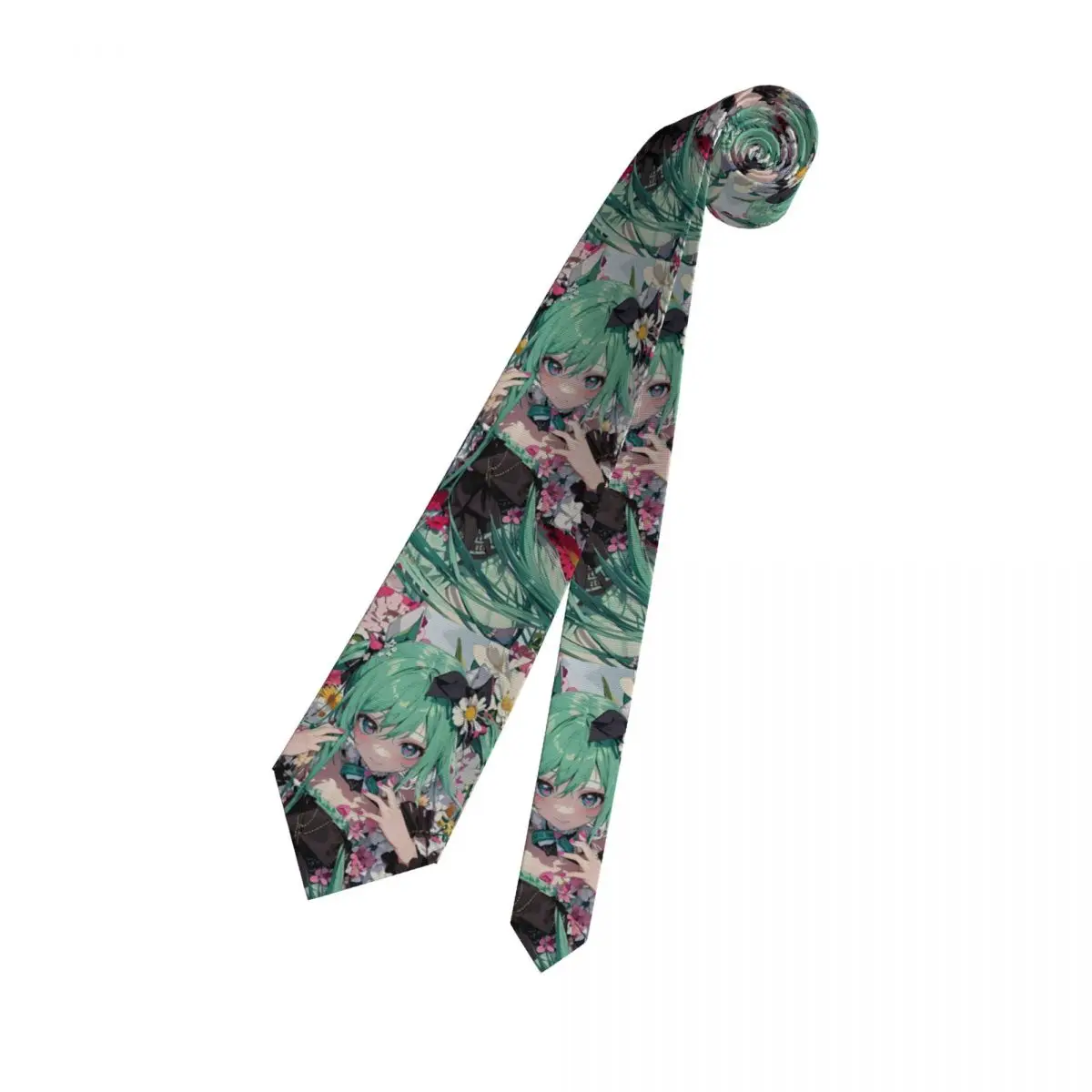 ربطة عنق جميلة مخصصة H-Hatsuned M-Mikus للرجال ربطات عنق مكتب الحرير الكرتونية