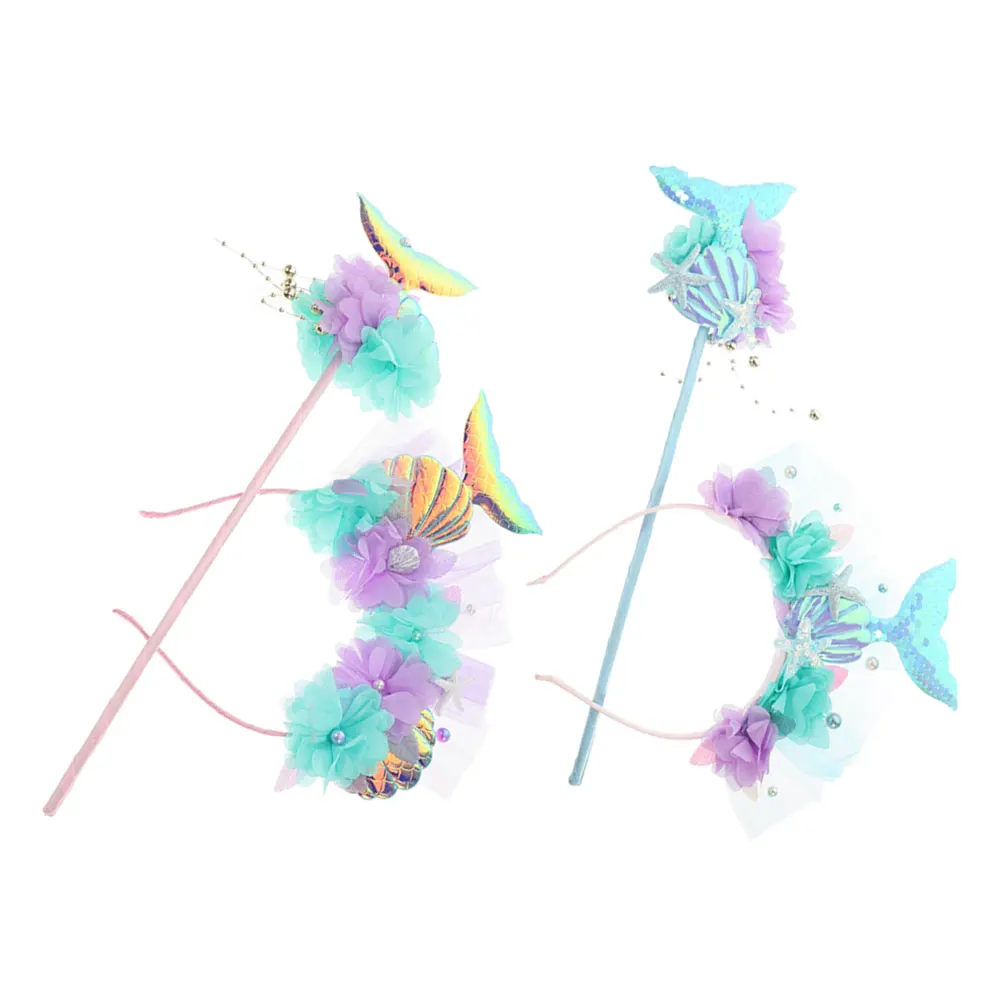 

Mermaid Headband Sequin Tail Design Festive Parties Celebrations Baby Plastic Hair Band Costumes