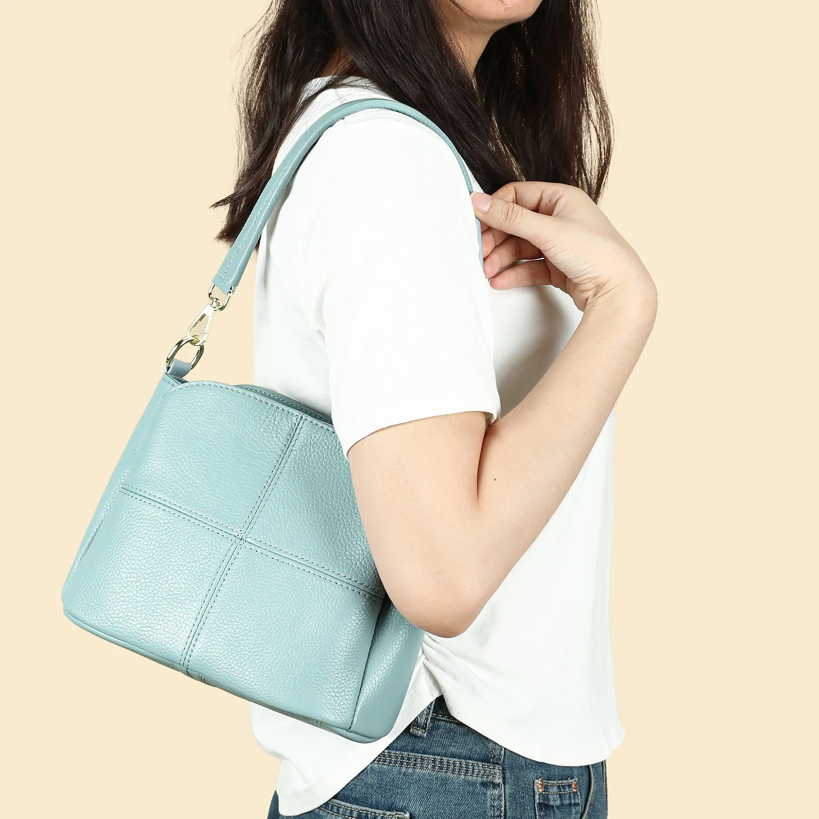 

Genuine Leather women's crossbody bag High Quality First Layer Cowhide Shoulder bag large capacity versatile handbag for women