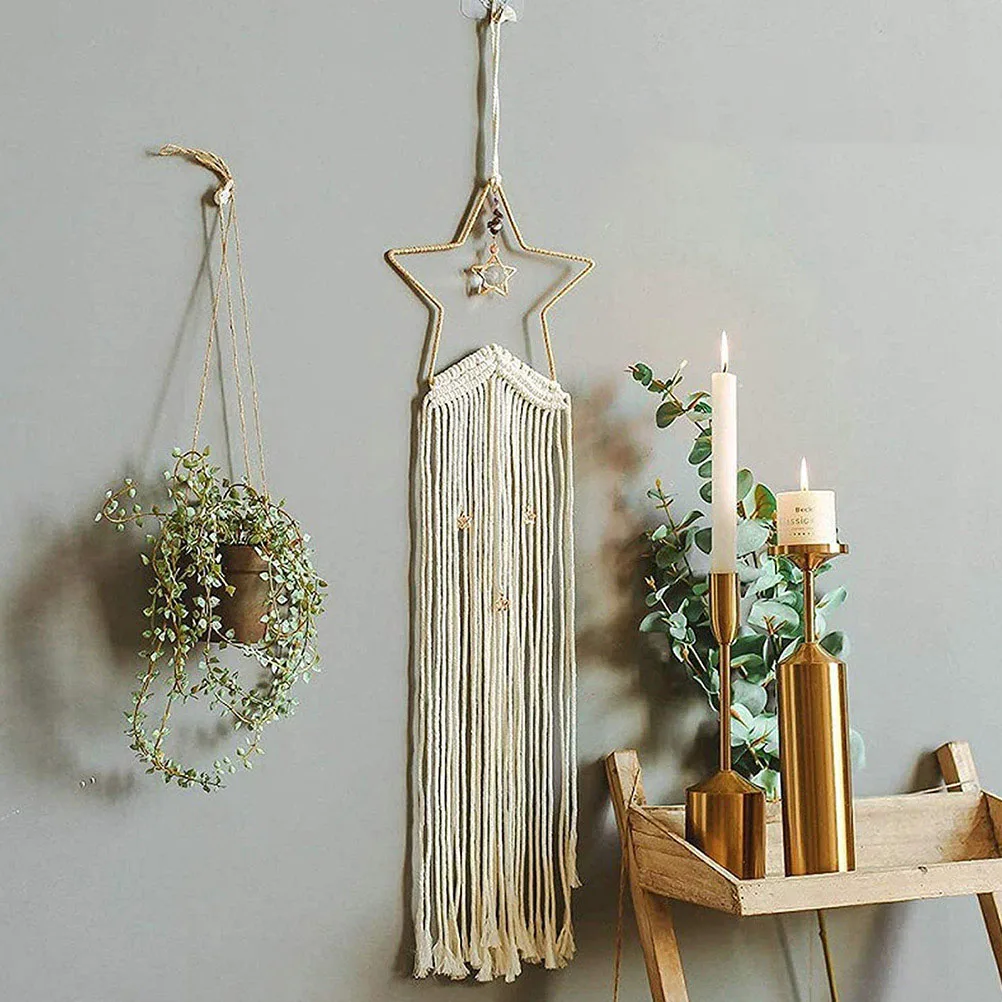 

2pcs Christmas Hanging Decor Golden Nordic Iron Art Pendant Pentagram Wall Ornament For Home Festival Xmas Decoration Indoor
