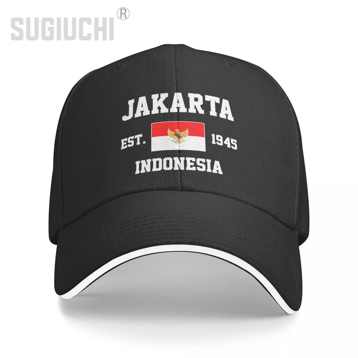 Baseball Cap Indonesia EST.1945 Jakarta Capital Men Women Unisex Hip Hop Sandwich Caps Snapback Golf Hat Fishing