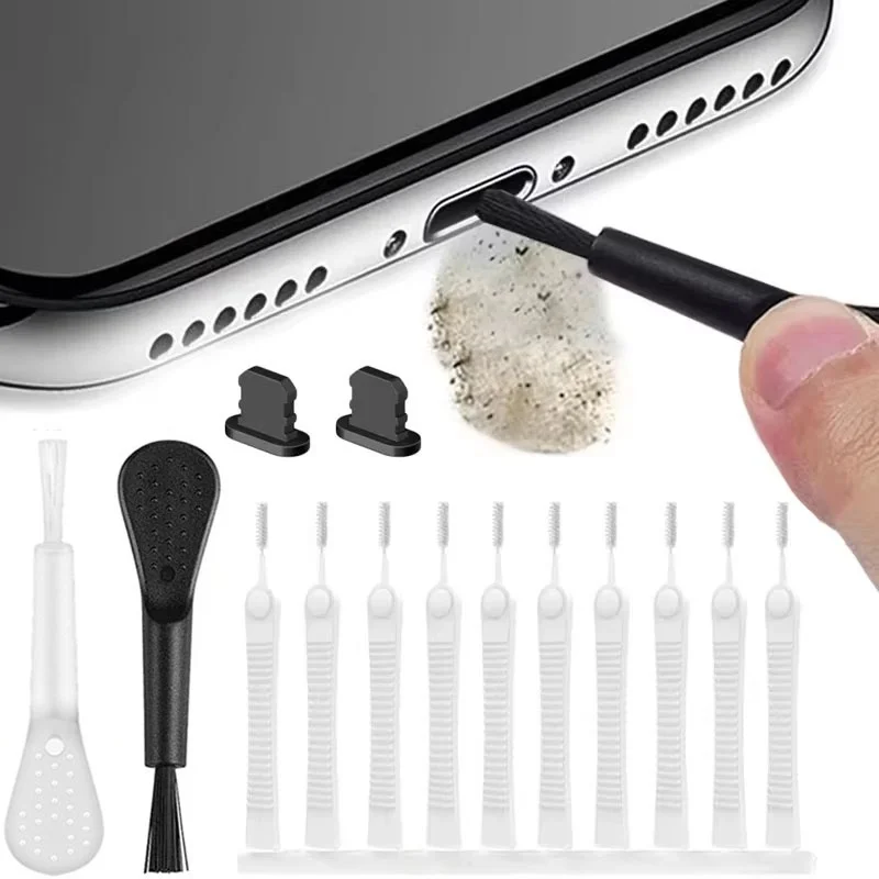Kit de limpieza de puertos de carga para teléfonos móviles, kit de limpieza de teclados de portátiles, kit de cepillos de limpieza a prueba de polvo para iPad y iPhone