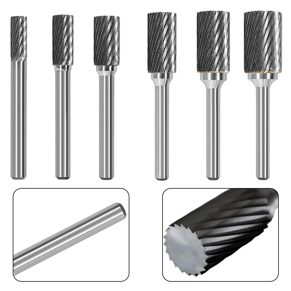 Tête de coupe cylindrique de type A, fraise, lime distante, fente unique, 6-16mm, tête de meulage en acier au tungstène, outils CNC en carbure, 1PC