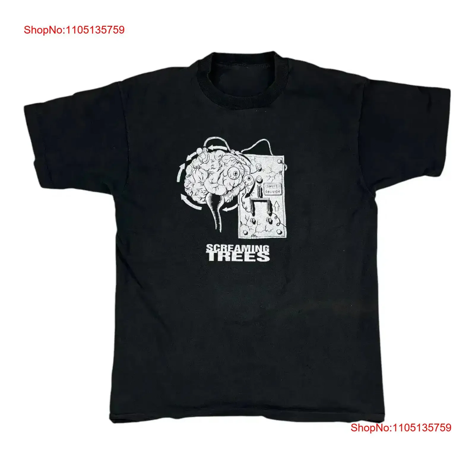 Screaming trees Band  Black All Size T Shirt vintage Washed Top For Everyday Wear Stylish Casual Breathable Stretched