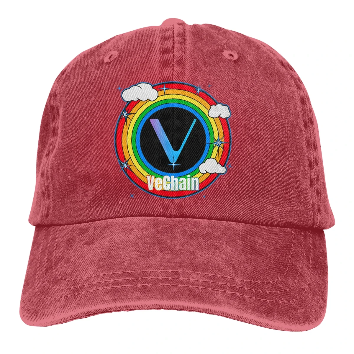 Boné de beisebol VET Cryptocurrency para homens e mulheres, boné snapback, vechain, cores arco-íris, verão