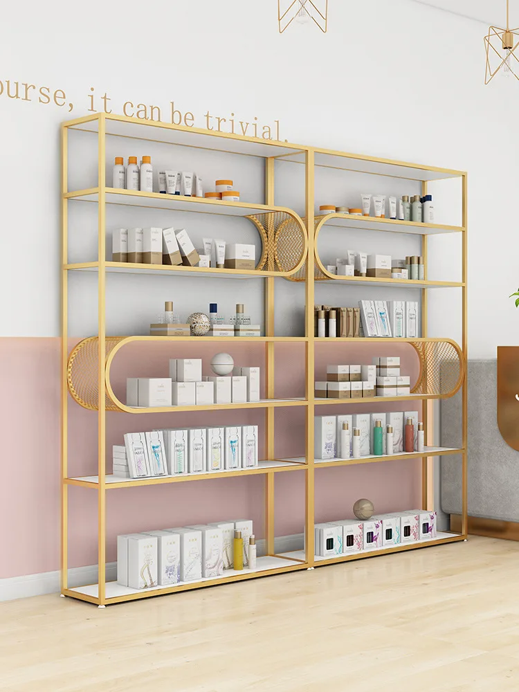 Premium Nail polish, manicure cabinet, beauty salon display cabinet, floor-to-ceiling cosmetics.