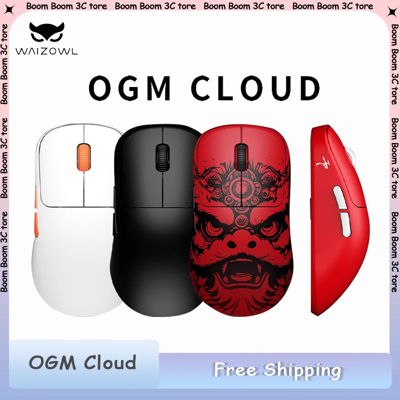 

WAIZOWL OGM Cloud Gaming Mouse Paw3395 Sensor Wireless Bluetooth Wired 3-mode Lightweight Mouse PC Gift for Office Gaming