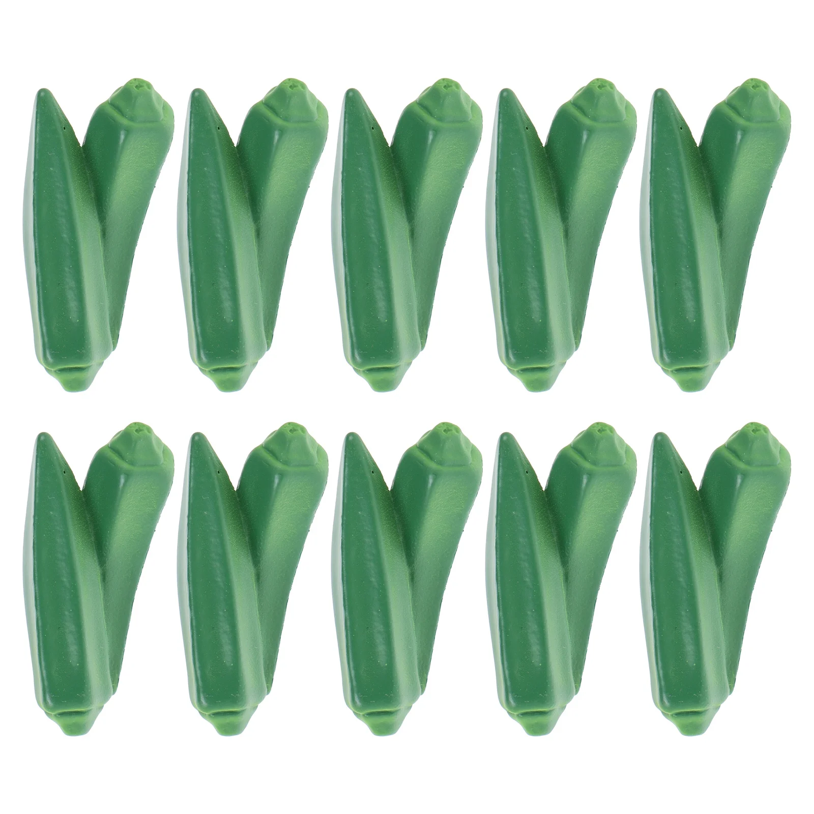 

10Pcs Miniature Okra Realistic Resin Vegetables Accessories Pretend Food Mini Dollhouse Kitchen Decoration Autumn Okra Display