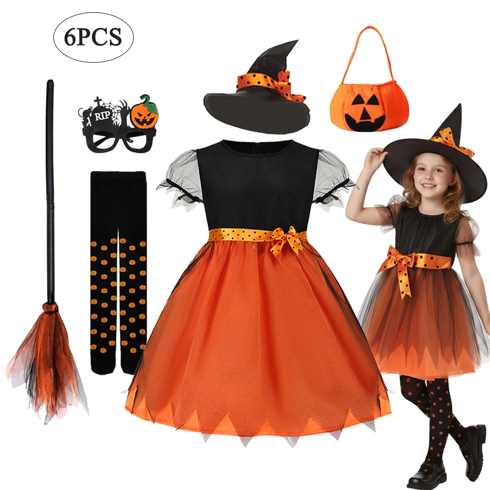 ハロウィンコスプレパーティーガールズカボチャ衣装魔女ドレス子 - Baby Clothing Europe のレビューと価格