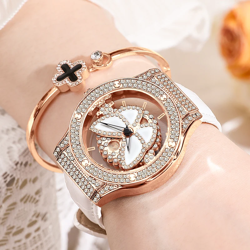 ROMITIME Original Diamond Watch for Women Fashion Elegant Stainless Steel Waterproof Quartz Watch Luxury Ladies Dress Watches